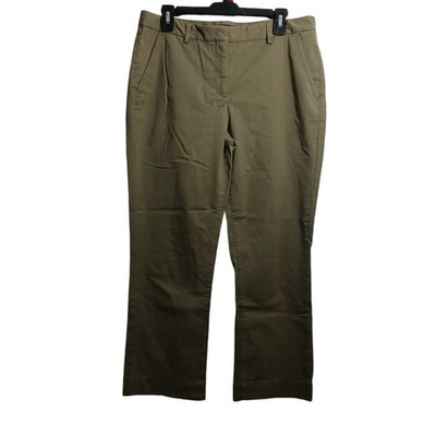 Theory Women 8 Avla New Chino Pant Green Straight Leg Pockets