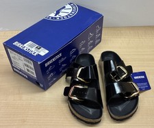 Birkenstock Arizona Big Buckle High-Shine Black Size 6 New W/ Box 1021476