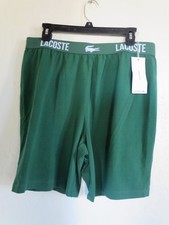 LACOSTE MEN'S SLEEPWEAR COTTON PAJAMA SHORT GH8303-51, LARGE, GREEN, NWT 39