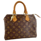 Louis Vuitton Monogram Speedy 25 Leather Fabric Brown Handbag 4391