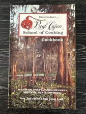 Real Cajun School of Cooking by Tim Edler 1990, SIGNED, SC w/ 80 Recipes, PO-LN