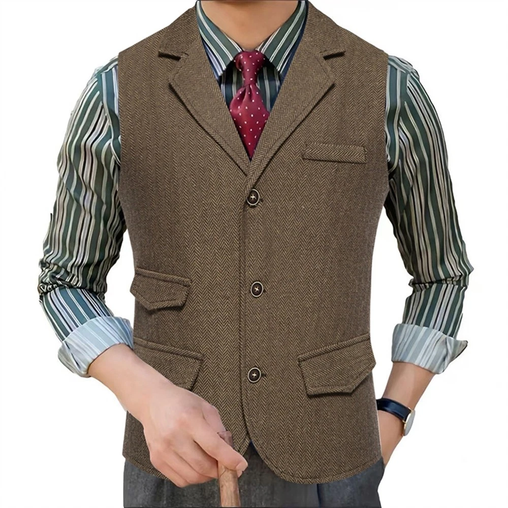 Mens Vest Dress Vest Slim Fit Button Down Prom Formal Suit Vest Waistcoat