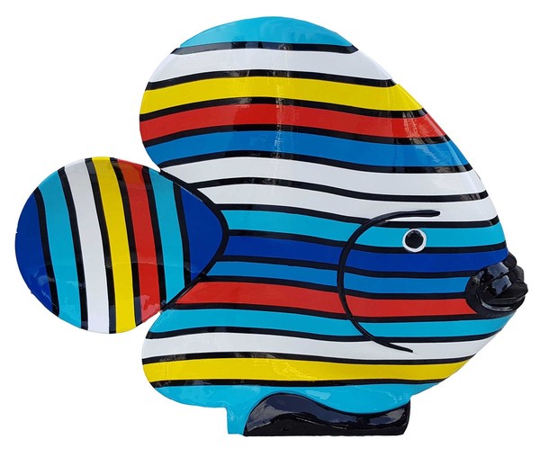 Moderne Dekoration Haus Garten Deko Figur Statue Skulptur Abstrakt Fisch 50 Cm-image