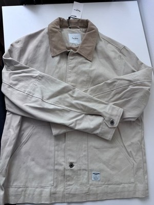 Pepe Jeans Jacke, Canvas Jacket, neu, Herren, Gr.M/50, beige, side pockets