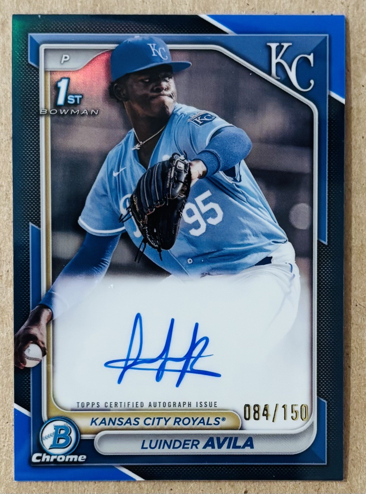 2024 Bowman Chrome - Luinder Avila Auto /150 1st Bowman Blue Refractor #CPA-LAA