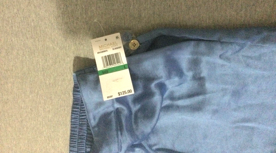 Michael Michael Kors Pantalones Mujer Grandes Pierna Ancha Bolsillos Azul Gris Nuevo con Etiquetas $125 Foto 3 de 4