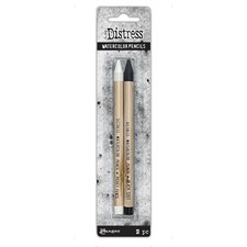 Tim Holtz Distress Watercolor Pencil 2Pc - Picket Fence  Black Soot, TDH83573