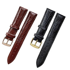 Fashion Lizard Texture Leather Watchband Pin Buckle Watch Strap for Women Man