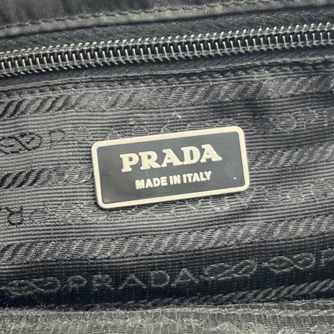 PRADA Shoulder Messenger Bag Tessuto Saffiano Black A4 Storage thumbnail 17