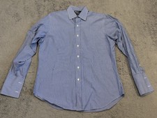 Vintage Polo Ralph Lauren Curham Dress Shirt Men's 16 33 Blue Striped L/S Button