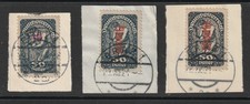 &Ouml;.1921 LOKALAUSGABE-Graz Eilmarken-Provisorien 3 Werte auf Briefst&uuml;ck gestempelt