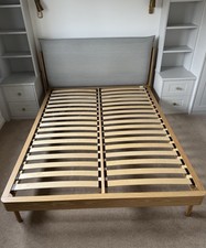 John Lewis Pillow Bed Grey Fabric 150cm Bedstead King Size