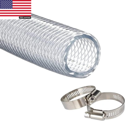 #ad High Pressure Braided Clear Flexible PVC Tubing 3 4quot; Id10Ft $25.51