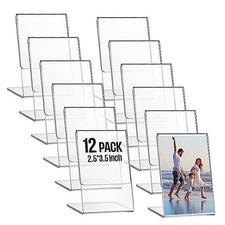 Pcs Acrylic Photo Frame L shape Slant Back Desktop Photo 2.5 x 3.5 Inch 12