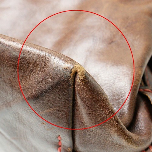 ANRIKUIR Leather Handbag Brown 35cm Vintage Look Minor Scuffs Japan Used - Picture 6 of 8