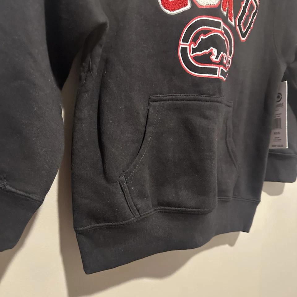 Sudadera con capucha Ecko Unlimited nueva con etiquetas para niños con logotipo de firma talla M 5-6 negra Foto 3 de 4