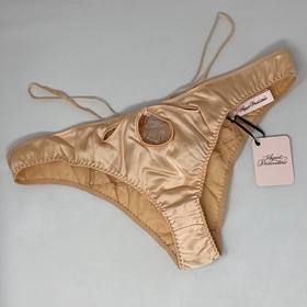 Agent Provocateur Robyn Peach Silk Brief AP4 Large NWT