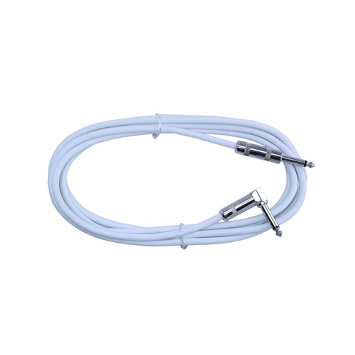 10 WHITE 6ft foot 1/4male right angle to straight shielded instrument cable cord - Picture 2 of 2