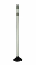 Cortina 04-48-WWG 48" White Tubular Marker HDPE Delineator Post 26K988 W/ Base