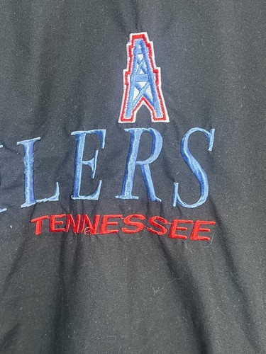 Retro Houston Oilers NFL Vintage Black Windbreaker Jacket Size XXL Logo Athletic - Picture 3 of 8