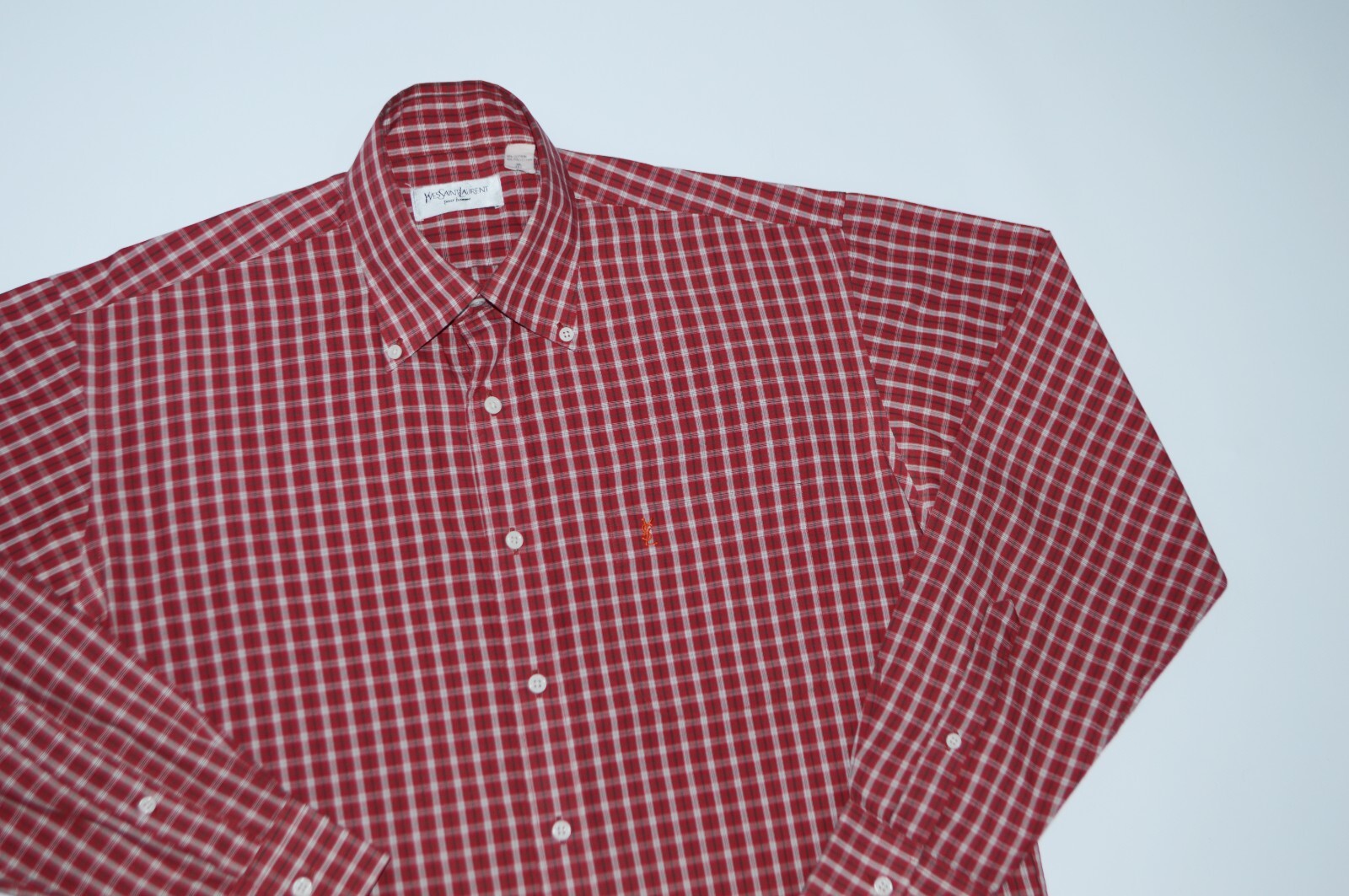 Camicia a quadri Yves Saint Laurent Pour Homme misto cotone taglia 39 15