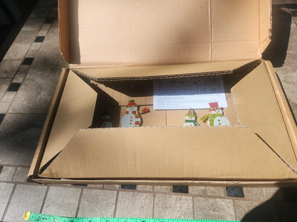 The Pampered Chef Christmas Snowman Dots Divided Platter New In Box Model 3012 - Image 4 of 4