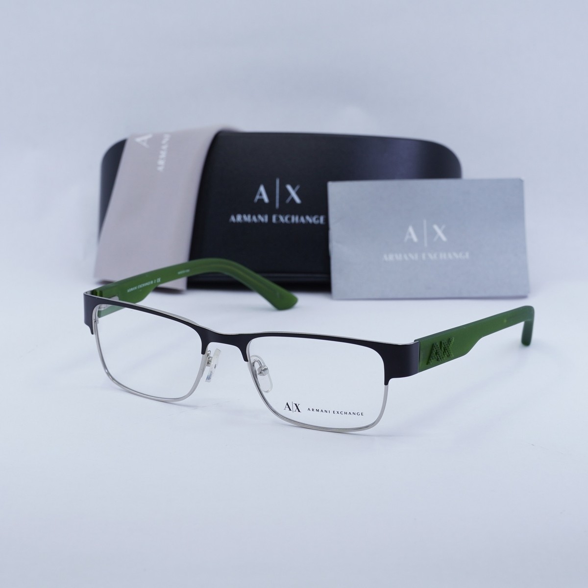 NEW Armani Exchange AX1012 6045 Black/Silver/Dark Green 51mm 