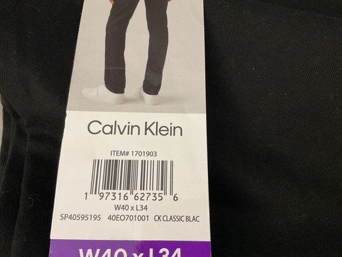 Calvin Klein Men's True Black Slim Straight Jean Size 40x34 - Picture 5 of 7