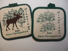 NEW potholder, "Greetings from New Hampshire",  6.5"x 6.5"
