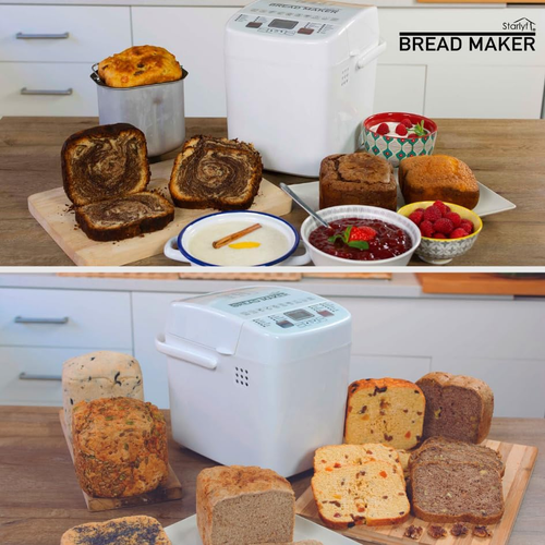 Macchina Del Pane Bread Maker, 14 Programmi in Totale, Display LCD, 500 W, Incl - Foto 7 di 12
