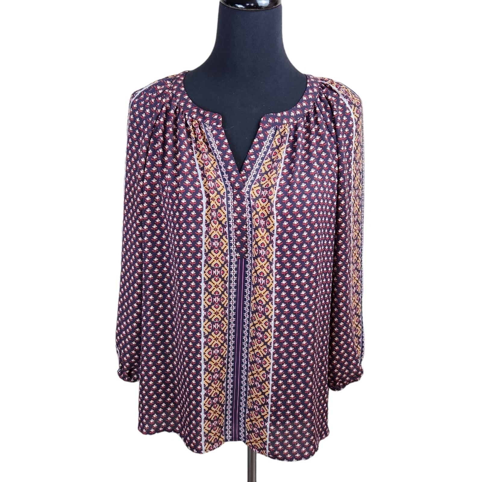 Daniel Rainn Blouse Size Medium Split Neck Blouse… - image 1