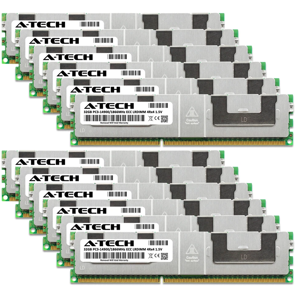384GB 12x 32GB PC3-14900L LRDIMM ASUS Z9NH-D12 Z9NH-D12/FDR Z9NR-D12 Memory RAM - Image 2 of 4