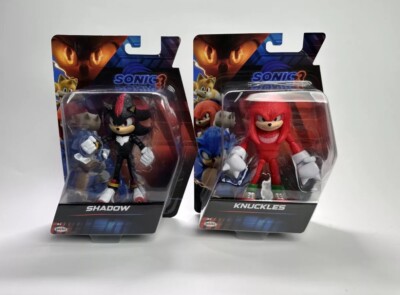 2024 Sonic The Hedgehog 3 Movie SHADOW 5  And Knuckles 5  Figure  Bundle NEW