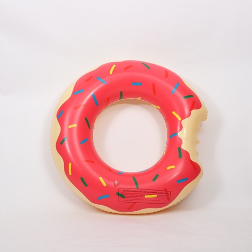 27" Pink Donut Swimming Floats Inflatable Pool Raft Float Swim Ring For Kids - Picture 7 of 8