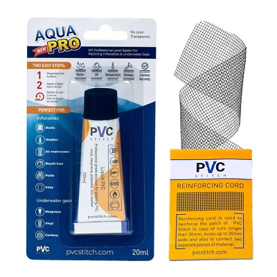 Aqua PRO Black Repair Kit for Inflatables & Underwater Gear | Black Color