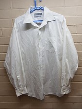 M S Men's Non Iron Striped White Shirt Size 42 M2 
