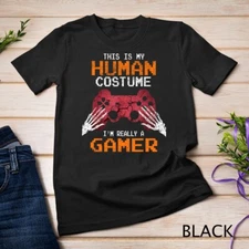 Halloween Gamer Video Games Human Costume Boys Teens Gift Unisex T-shirt