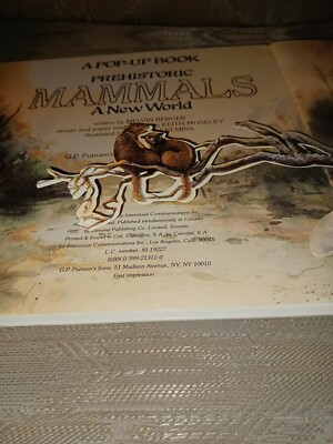 Prehistoric Mammals A New World Pop Up Book 1986 1st Impression