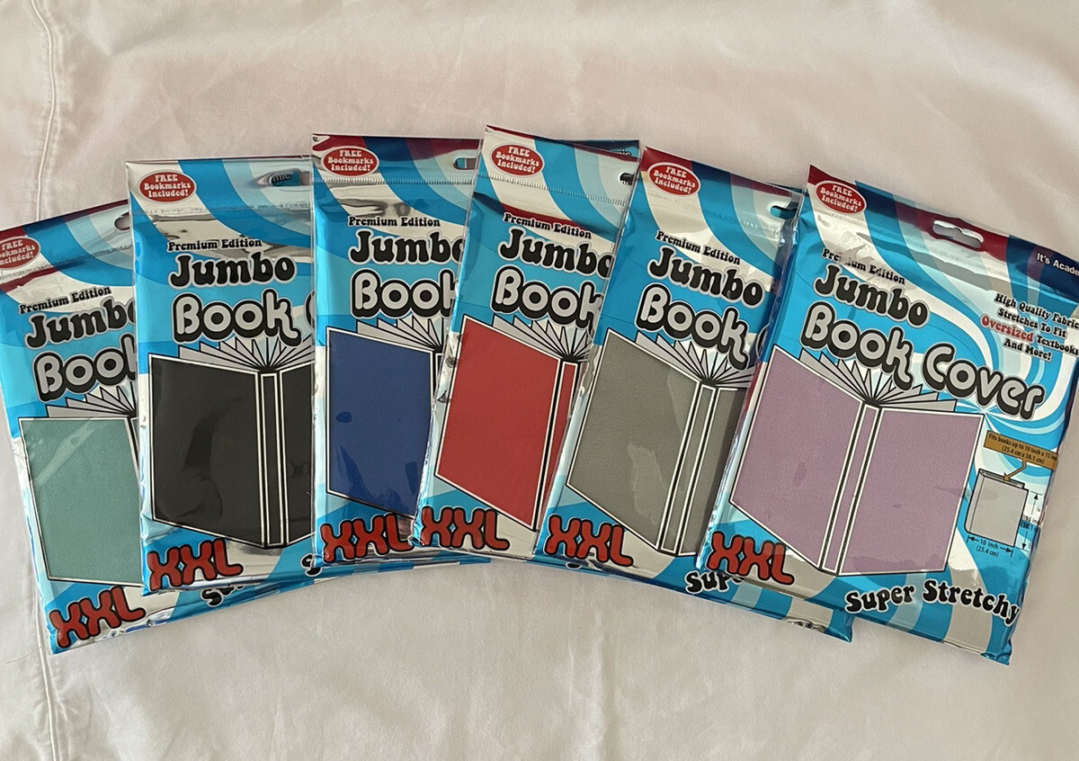 ITS ACADEMIC JUMBO BOOK COVER XXL SUPER STRETCHY 10x15 CHOOSE COLORS