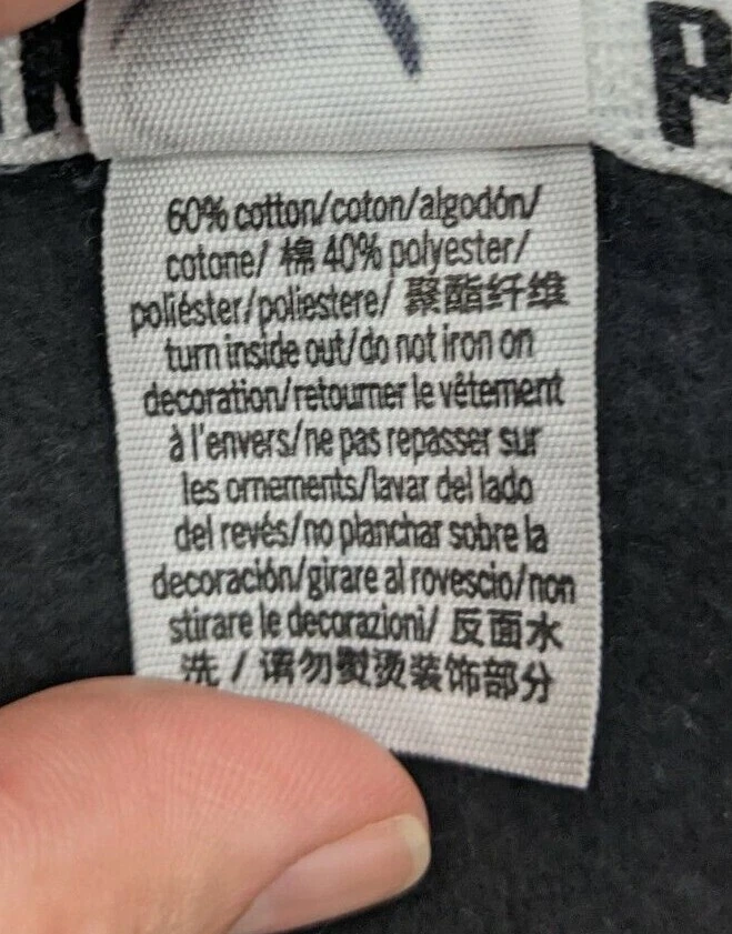 UNDERCOVER Victoria's Secret ROSA Felpa con Cappuccio Donna S Nero Grigio Logo Colorblock Pullover