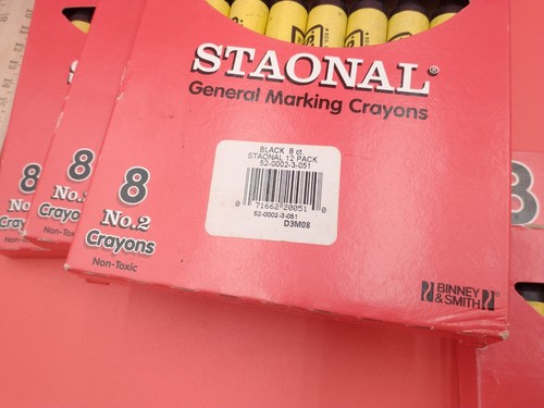 30 Pcs No. 2 Staonal Black General Marking Crayons Binney & Smith 2003 #1194 - Picture 3 of 7