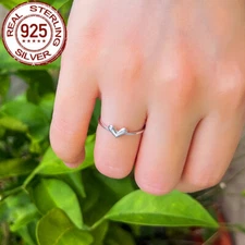 CWWZircons Love Heart Wedding Band Ring 925 Sterling Silver Women Jewelry