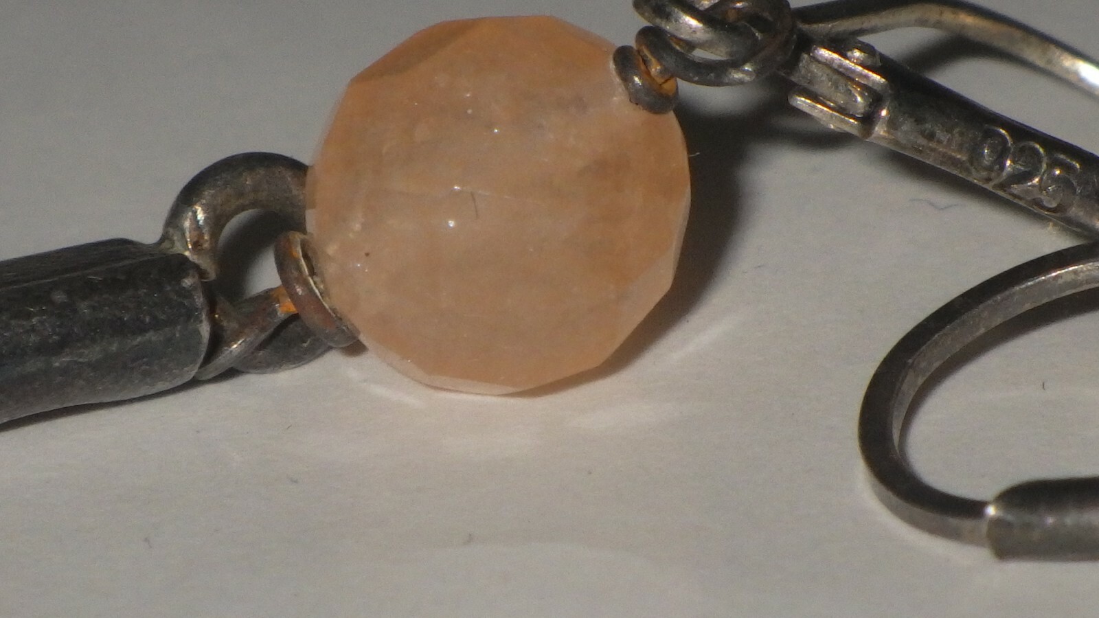 vintage solid sterling silver blocks dangle orang… - image 4