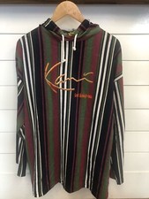 Vintage 90s Bootleg Karl Kani Pinstripe Hooded Pullover
