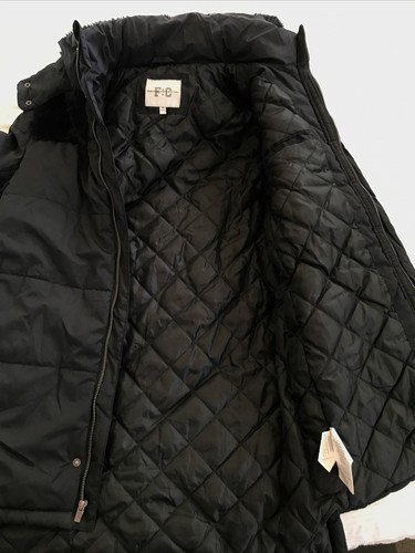 FRENCH CONNECTION Lined PUFFER fur hoodie jacket /coat Age 14-16 zip,POCKETS - Picture 6 of 8