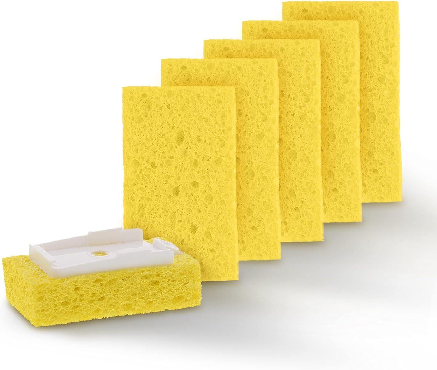 Arrow Dish Wand Sponge Refills, 6 Pack - Replacement Sponge Heads for Dish Wand,