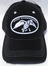 DUCK COMMANDER (Dynasty) Logo Black 100% Cotton Distressed Cap/Hat Mens One Size