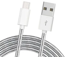 MicroUSB 6ft USB Cable Charger Cord Power Wire Long Sync Braided for SmartPhones