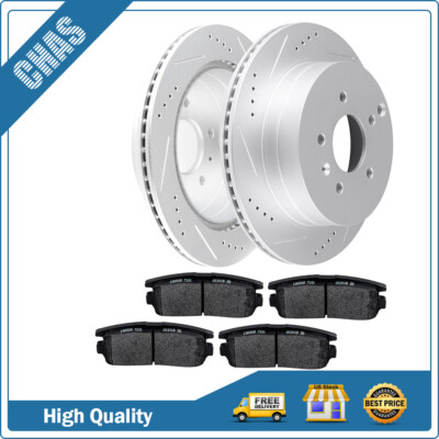 Rear Drilled And Slotted Brake Rotors Brake Pads For 2007-2015 Chevrolet Captiva