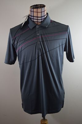 $75 Adidas Men's Gray Climacool Golf Geo Polo Shirt Medium | eBay
